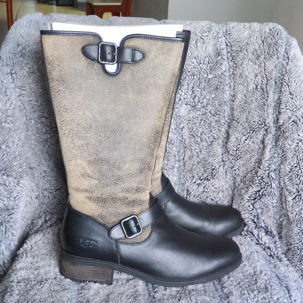 Ugg Chancery leather boots Women's sz 11​​ - Picture 2 of 7
